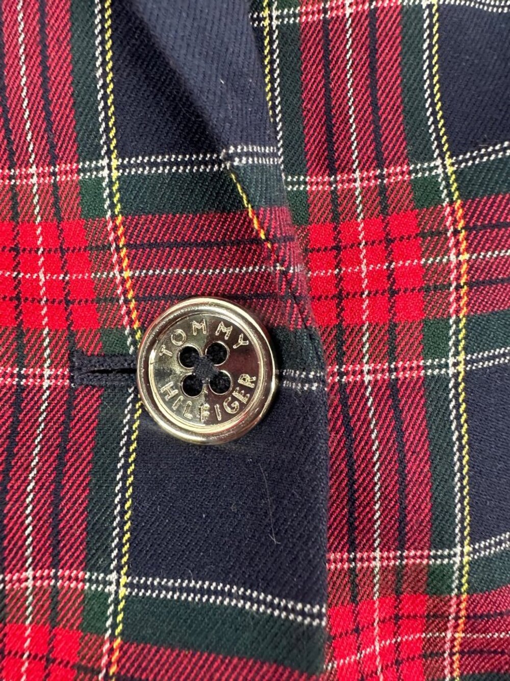 Tommy Hilfiger Women’s Size 4 Classic Tartan Plaid Blazer Elbow Patches Preppy - Picture 10 of 13